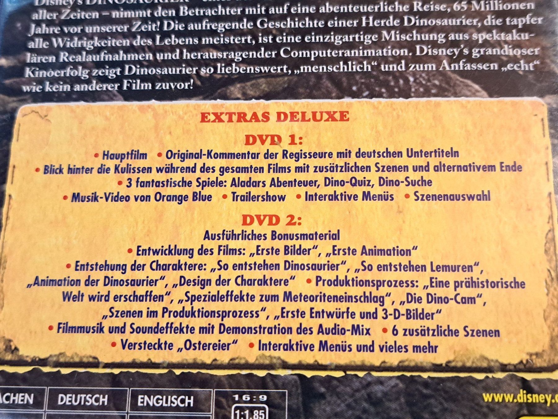 Tutti i DVDs: DVD DINOSAURIER, Walt Disney, 2-Disc Deluxe Edition – Usato da Unterseen venduto da Kanica 4