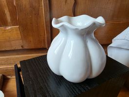Vintage Vase Topf weiss 12 cm
