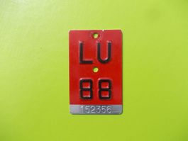 Velonummer / Fahrradnummer  LU 88
