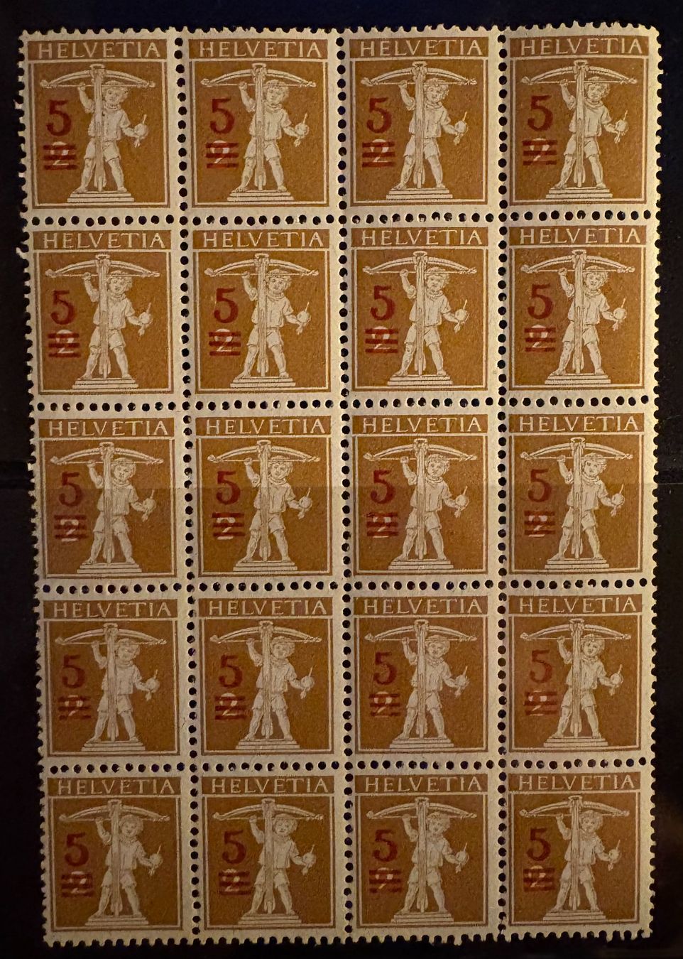 Alle Briefmarken: 20ER BOGEN TELL SOHN – Gebraucht aus Ostermundigen von crazy-horse-1840