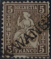 CH - Sitz. Helvetia - Zst. Nr. 30 Stabstempel Oberwangen