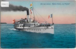 Lac Leman - Bateau-Salon "La France" - Litho