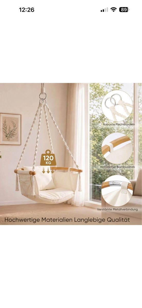 Gartenhängesitze: Hängesessel – Neu (gemäss Beschreibung) aus Weiach von littlelady 1