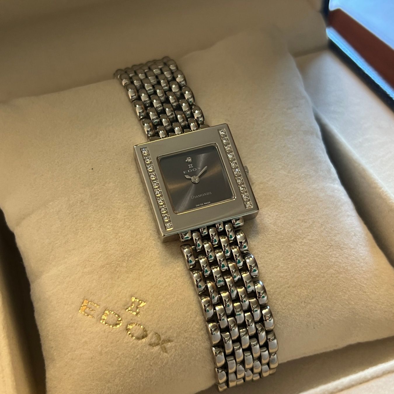Edox Orologi: Edox Lady Diamond Set Bezel Full Set – Usato da Carouge GE venduto da Watchaser 1