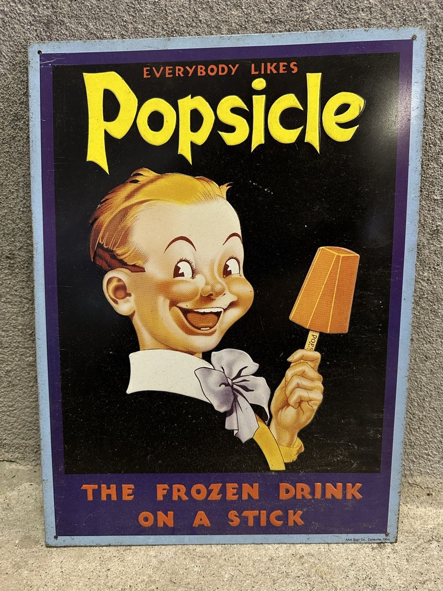 Insegne: Popsicle glace Werbung Reklame – Usato da Reinach AG venduto da rares75