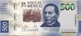 Mexico 500 Pesos New Sign Gerardo Esquivel P-136 UNZ