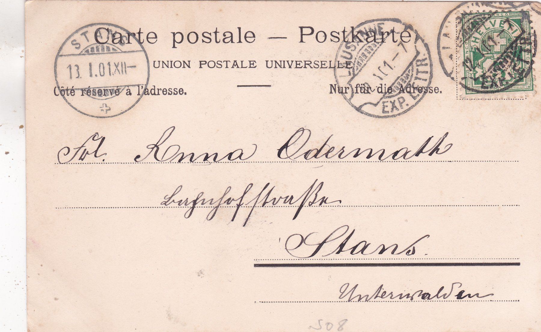 Ansichtskarten: Neuchâtel  La Collégiale 1901 – Gebraucht aus Herisau von Lisegrat2008 1