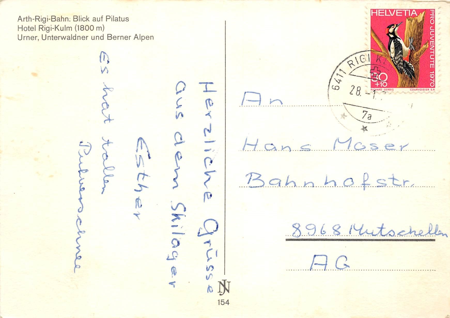 Cartoline postali: Arth Rigi Bahn, Rigi Kulm – Usato da Ottikon b.Kemptth. venduto da Neptun1974 1