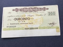 NOTGELD Italia,200 Lire credito artigiano Milano 1/9/1977