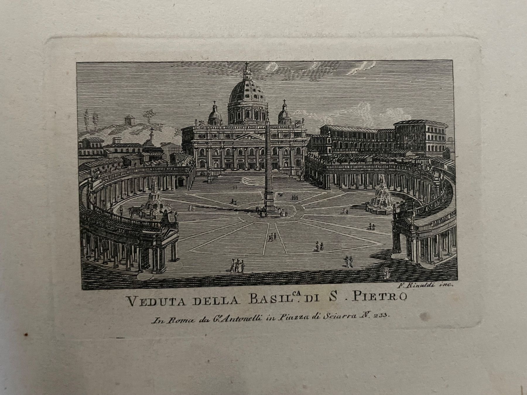 Incisioni: Stich des Petersdoms, Rom, 1824 – Usato da Winterthur venduto da Myrtillus 2