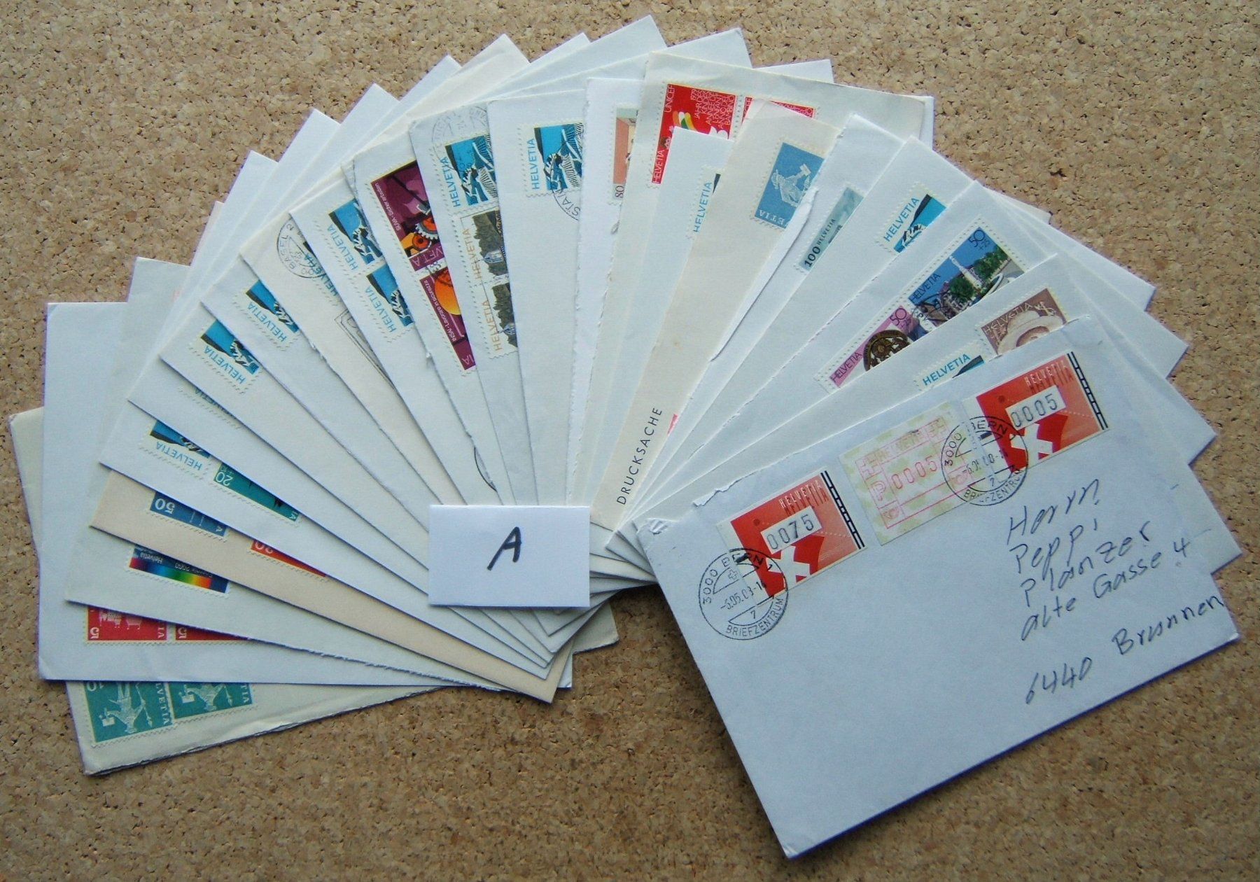 Alle Briefmarken: SCHWEIZ LOT BRIEFE (A) – Gebraucht aus Brunnen von Nonne04