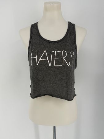 Crop Top Gr. 40 von Ruby Tuesday mit Aufdruck "Haters"