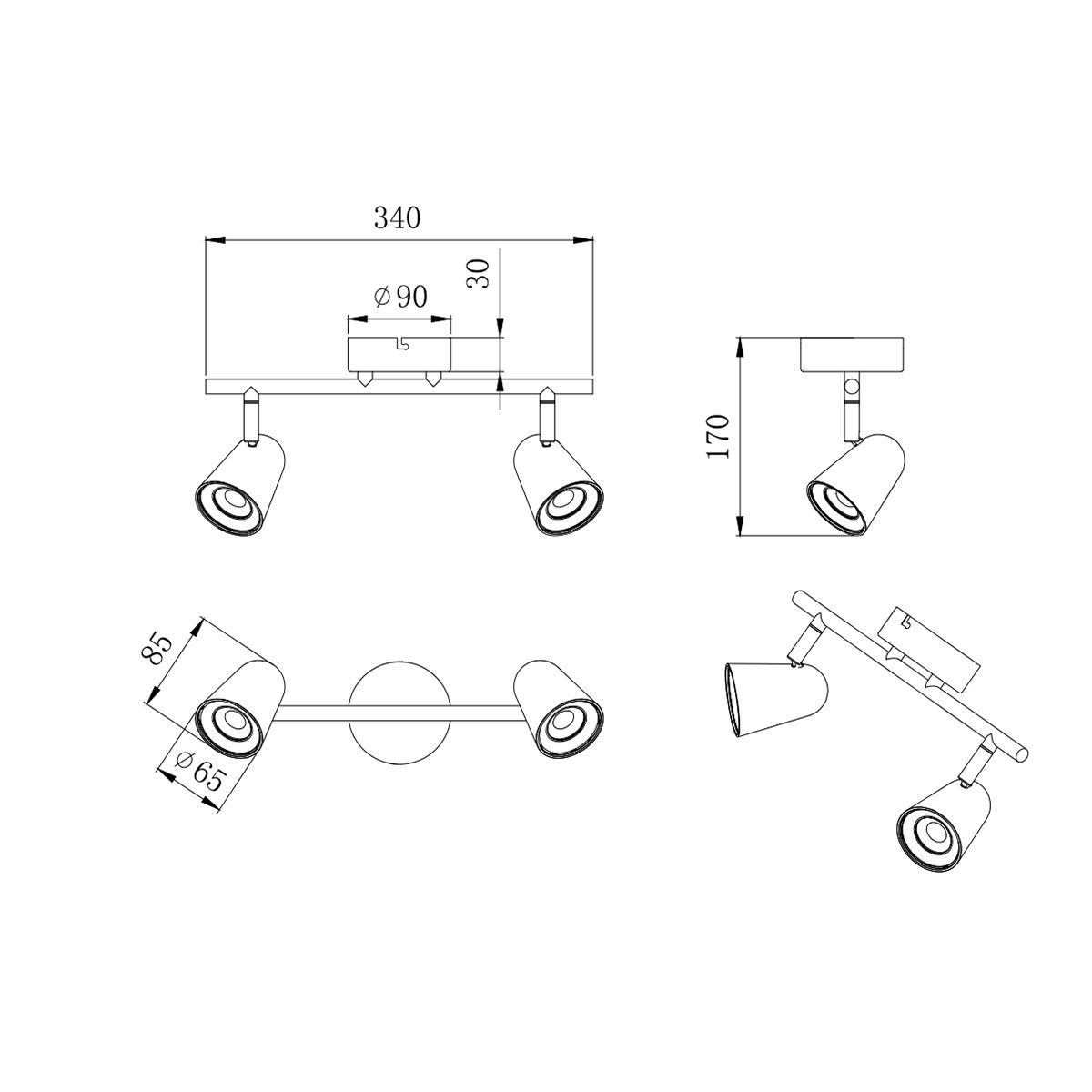 Lampadari & plafoniere: LED Deckenstrahler, 2 Spots, 800 Lumen – Nuovo (secondo la descrizione) da Kreuzlingen venduto da Smart-Light 3