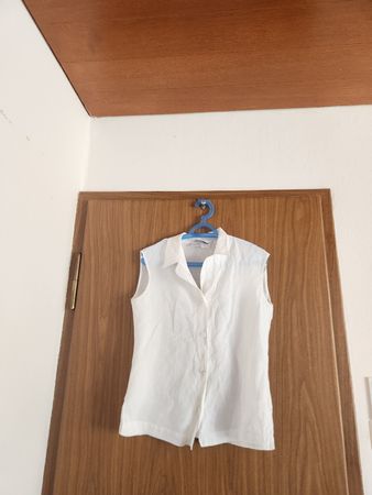 Chemise sans manches Max Mara blanc taille 34 ( S/M)100% lin