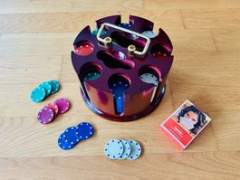 Vintage Poker-Karussell aus Holz