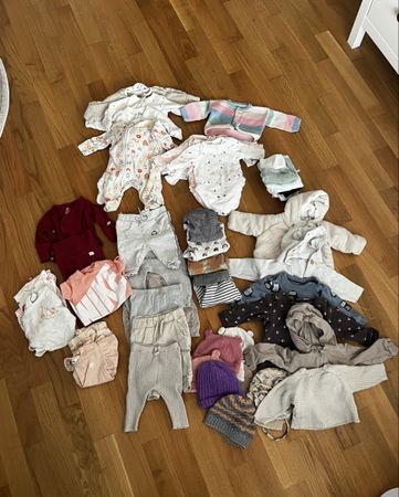 Baby Kleiderset 50-68 | Strampler, Bodies, Kappen, Jacken