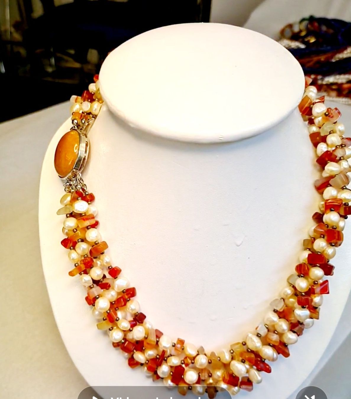 Catenine: Perlen Collier mit Stein und rotem Carnelian Grösse 52 cm – Nuovo (secondo la descrizione) da Zürich venduto da benedikt12 6