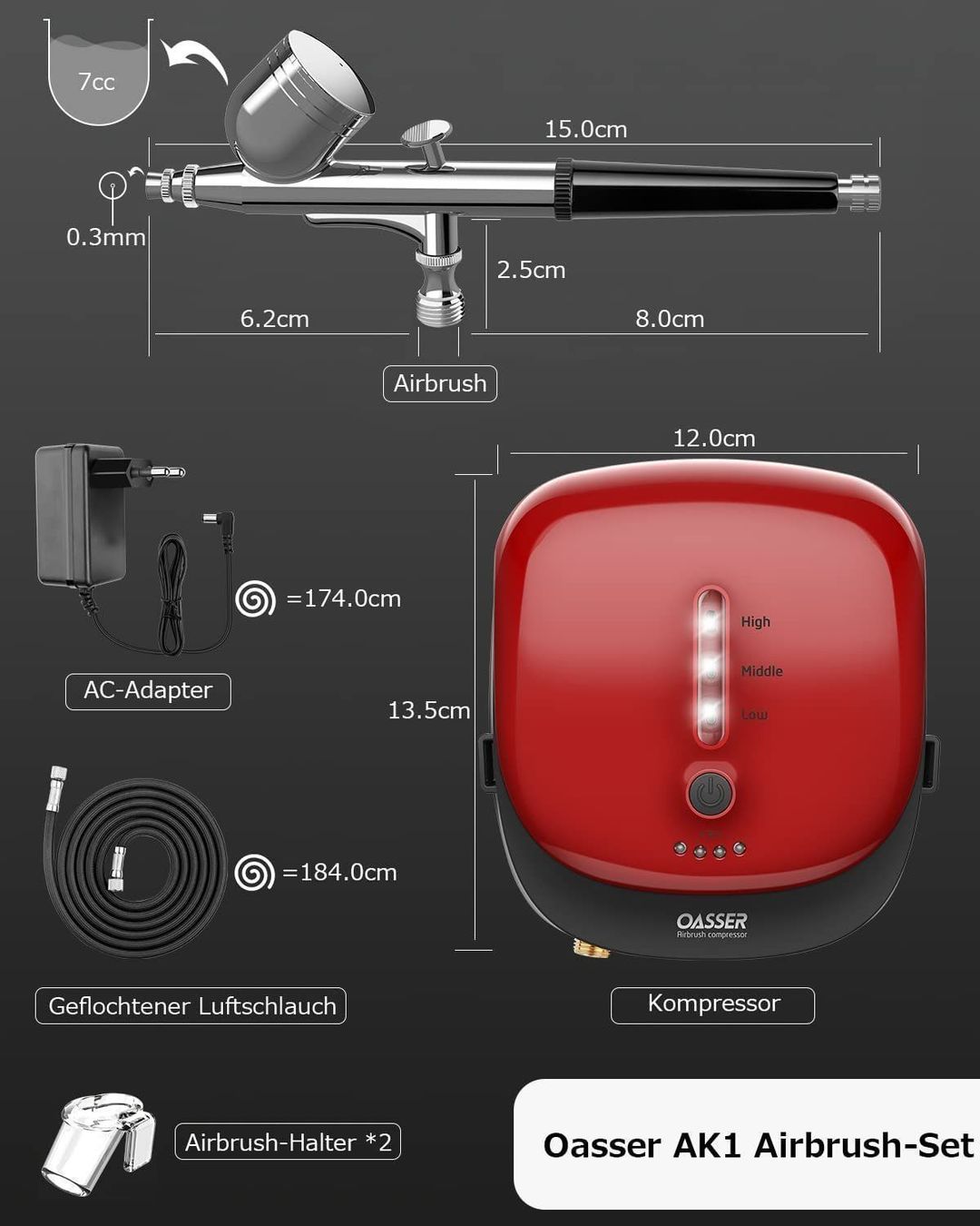 Compresseurs: Airbrush Set Kompressor – Neuf avec emballage d'origine à Malters par chaufhuesli 8