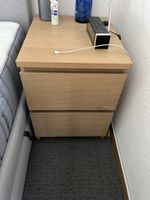 IKEA MALM Nachttisch 2 Schubladen Eichenfurnier