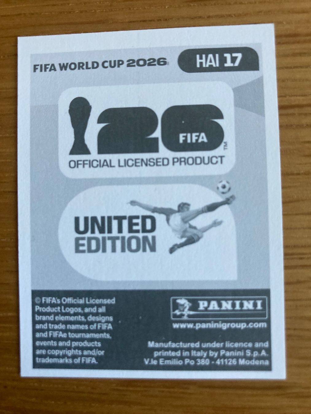 Panini Carte collezionabili: WM Sticker HAI 17 – Nuovo (secondo la descrizione) da Winterthur venduto da Whitefish 1