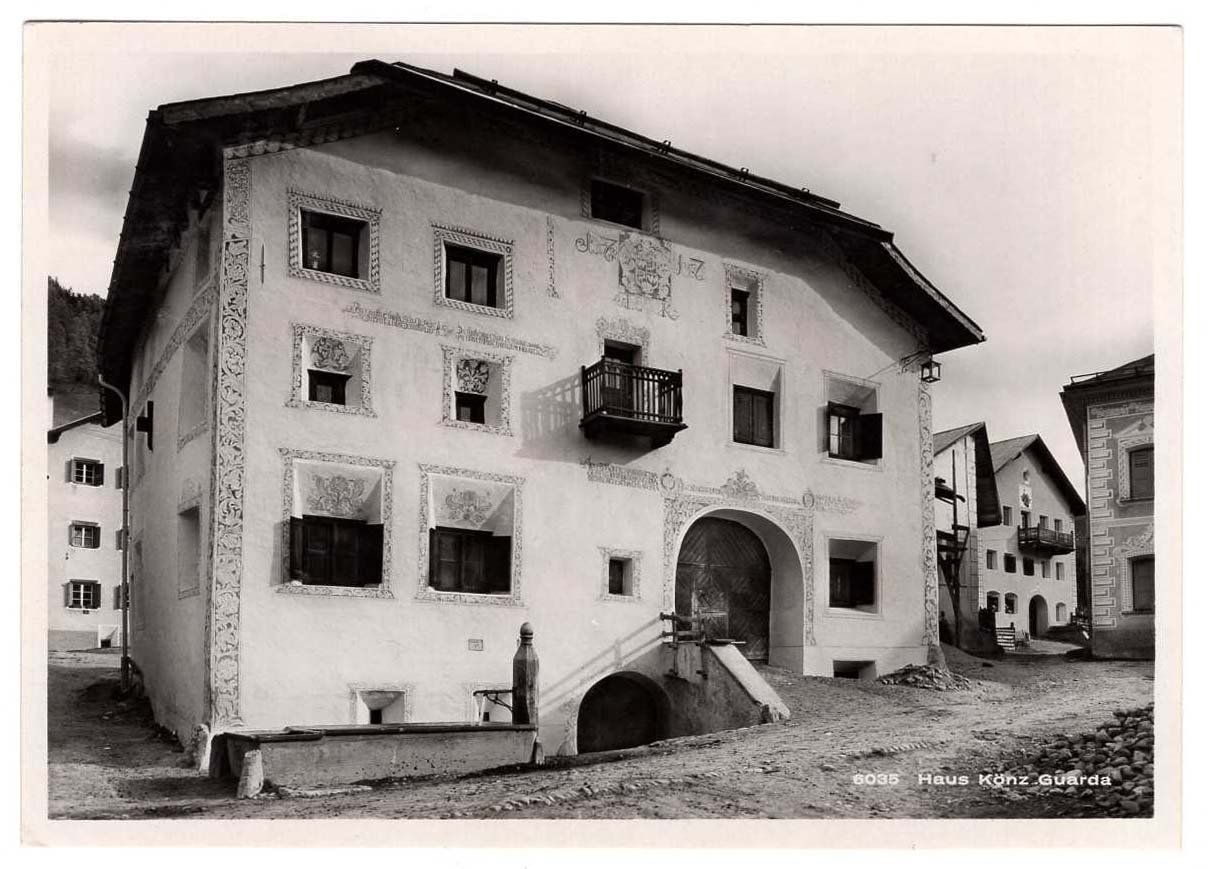 Cartoline postali: Ansichtskarte GUARDA Haus Könz – Usato da Heerbrugg venduto da Swissphila