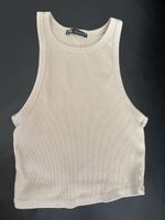 Zara beige ribbed crop top, size M