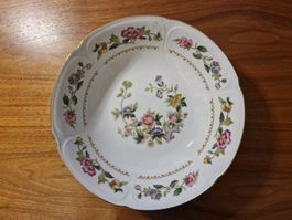 Porzellanschüssel, Vintage, Blumenmuster Goldrand Ranmaru