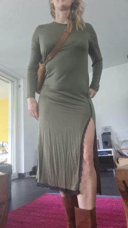 Kleid khaki 36 Ninety Percent rückenfrei