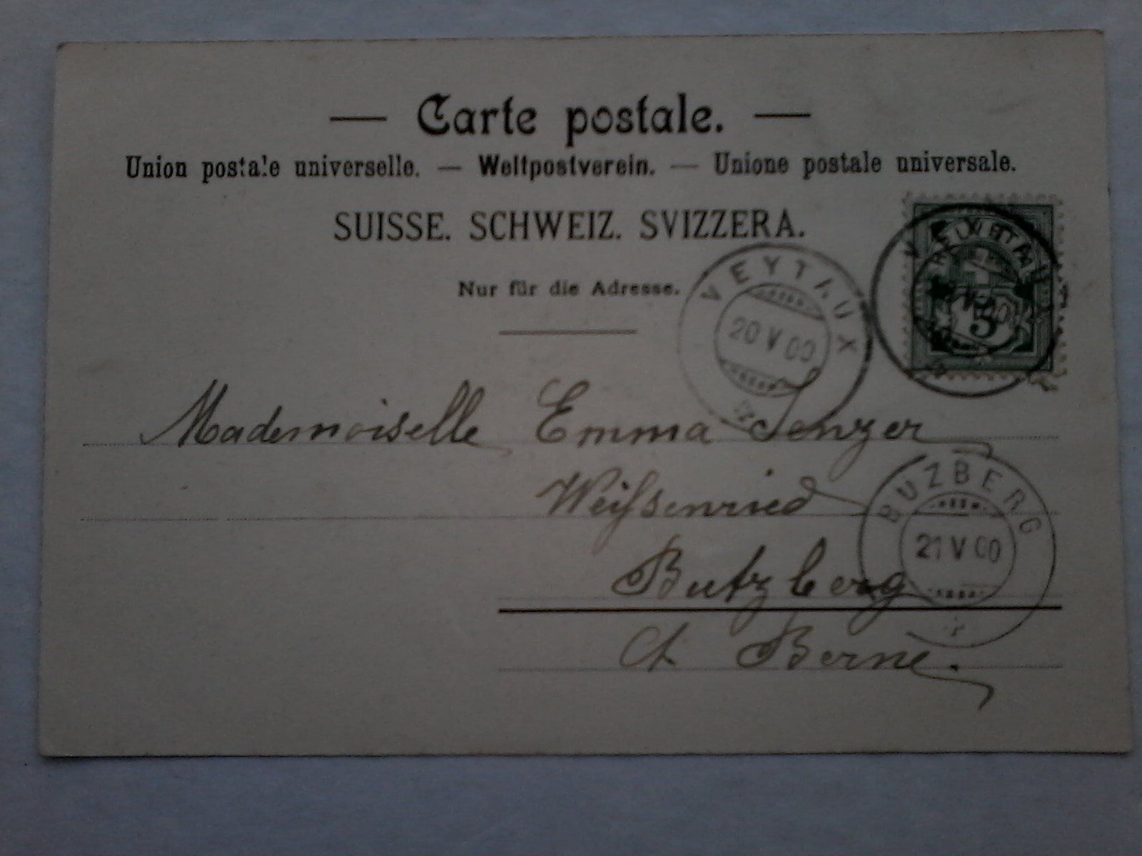 Cartoline postali: Postkarte Montreux, von 1900 – Usato da Niederscherli venduto da Lucia16 1