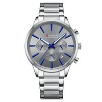⌚ Herrenuhr Business Kalender Analog Elegant Grau Blau NEU