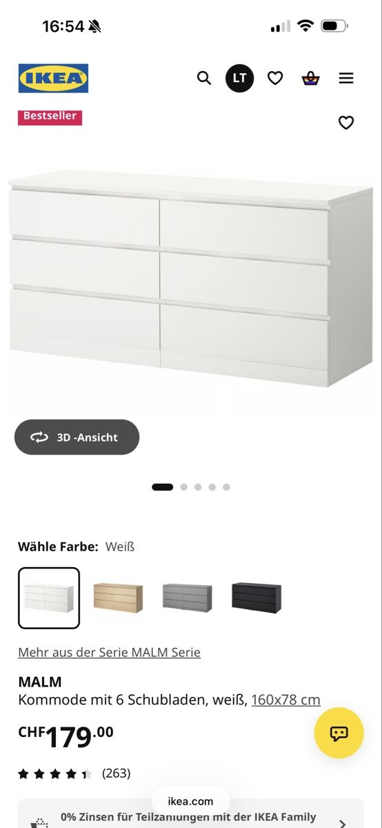 Ikea Cassettiere: IKEA MALM Kommode mit 6 Schubladen weiss – Usato da Sarmenstorf venduto da Bubelis 5