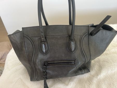 Handtasche Celine Luggage Bag Leder grau gebraucht