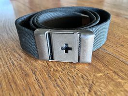 org. Schweizer Armee Gürtel, elastisch, Metallschnalle