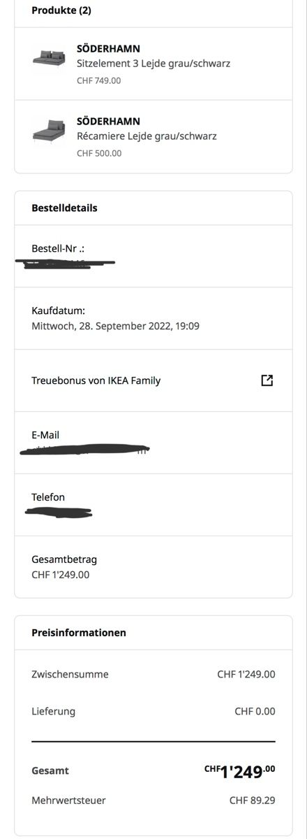 Sofas: SÖDERHAMN Sofa Neuwertig  – D'occasion à Zug par CMONDIVA 2