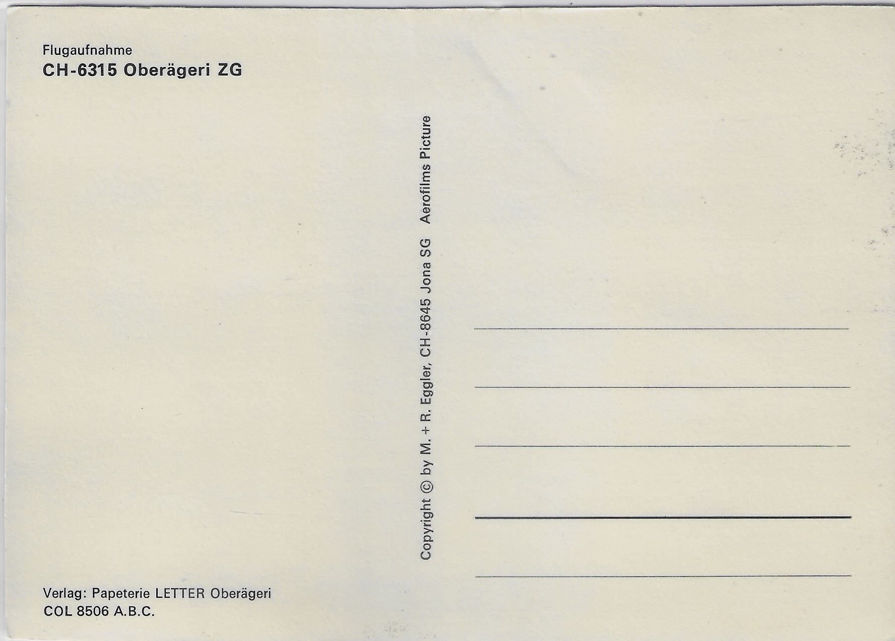 Cartoline postali: Flugaufnahme Oberägeri – Antico da Ettingen venduto da Kartenplanet 1