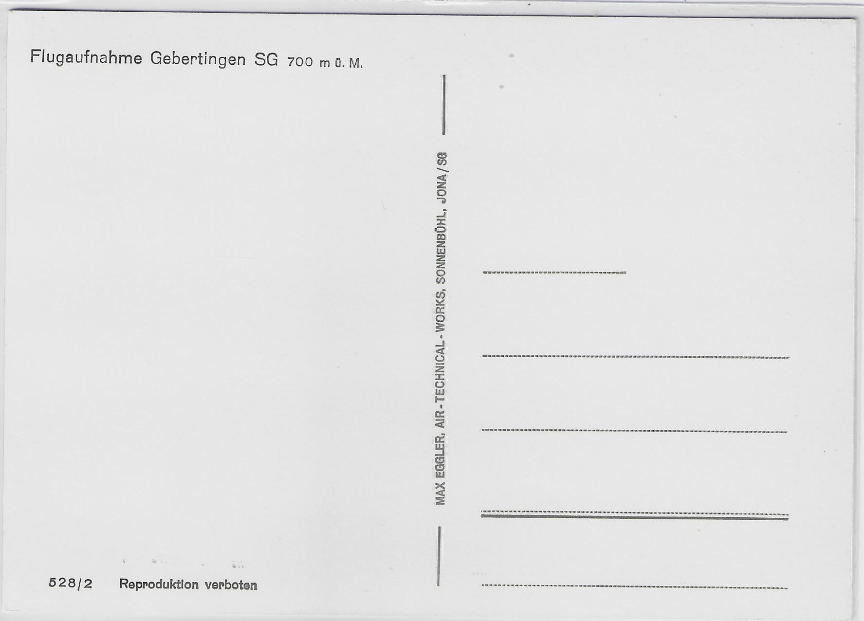 Ansichtskarten: Flugaufnahme Gebertingen SG – Antik aus Ettingen von Kartenplanet 1