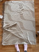Decke mit Fransen beige beige Muster Flecken 200x150cm