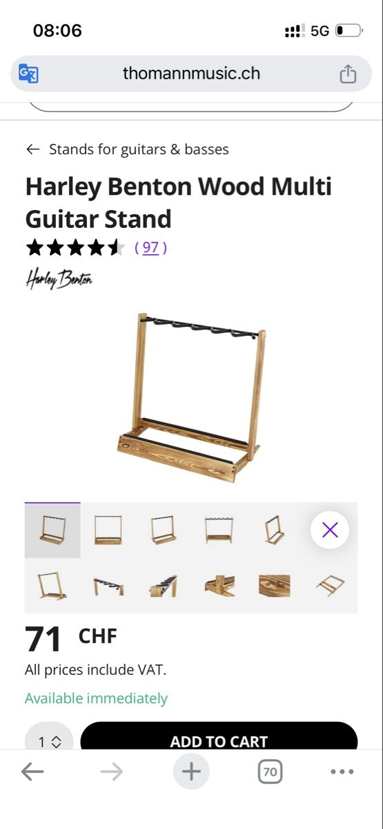 Instrumenten-& Notenständer: Harley Benton Wood Multi GuitarStand – Gebraucht aus Adliswil von gam_5dfw 1
