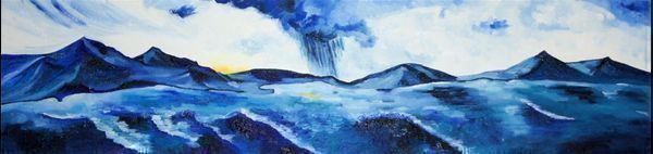 Gemälde: Gewitter über stürmischer See vor Küste – Neu (gemäss Beschreibung) aus Geroldswil von ARTEFACTO 7