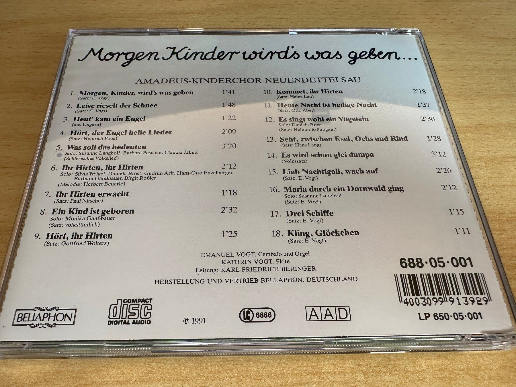 CD: Amadeus-Kinderchor - Morgen, Kinder, Wird's Was... – Usato da Rikon im Tösstal venduto da Alpenmutz 1