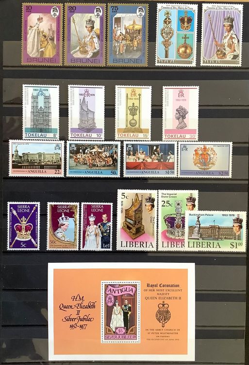 Prophila Collection Briefmarken Barbuda 394A-399A – Kleinbögen Komplett, Postfrisch MNH, Krönung Elisabeth II. 1978