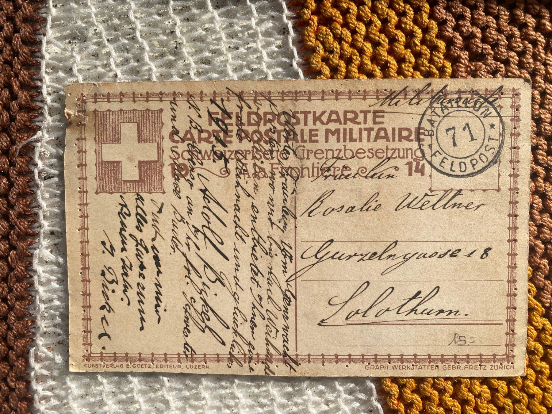 Cartoline postali: (1914) AK Militär 10 – Usato da Langendorf venduto da Antik-Samariter