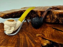 2 edle Pfeifen, Bruyere & Meerschaum, Tabakpfeife