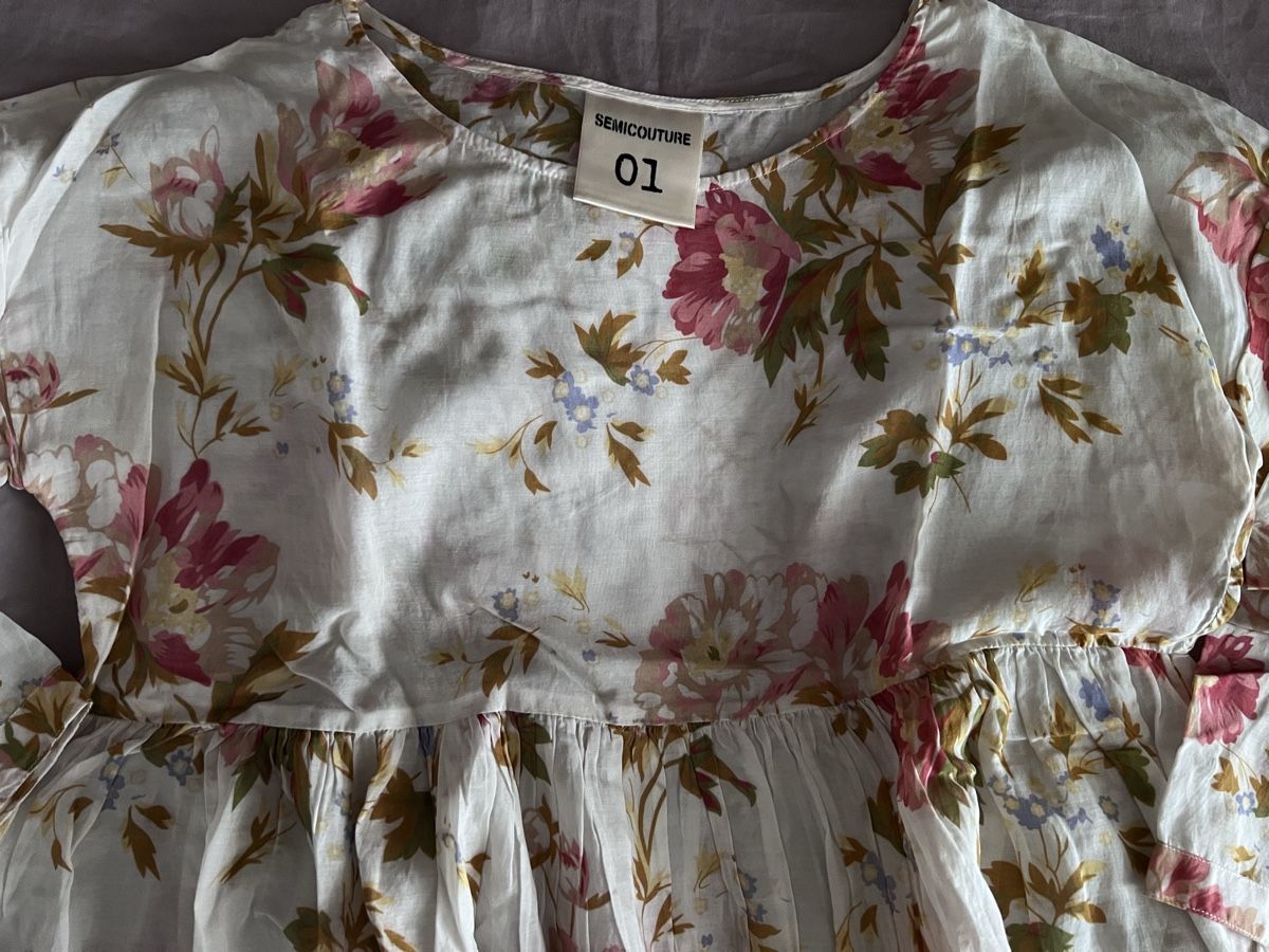 Camicette: SEMICOUTURE 01 - Bluse mit Blumenmuster, Gr S – Nuovo (secondo la descrizione) da Fraubrunnen venduto da Vpeck 1