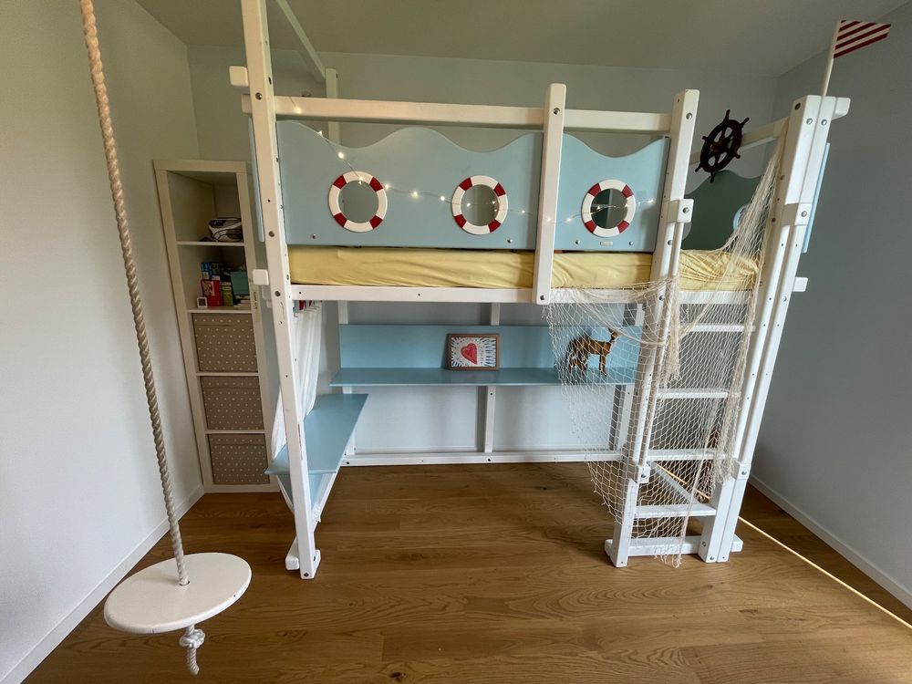 Hochbett mit KRAN/SCHAUKEL Spielbereich Kaufen auf Ricardo
