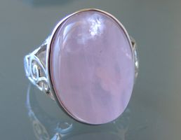 Rosenquarz Silber 925 Fingerring Gr. 61