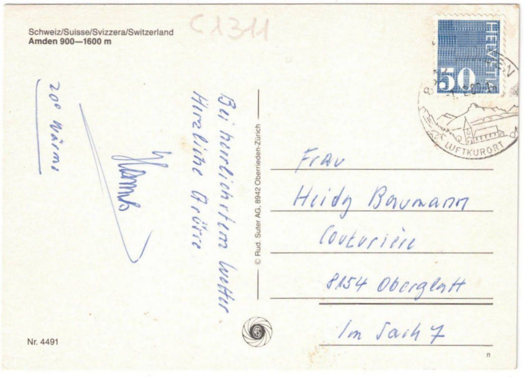 Cartoline postali: Amden - 4 Bild AK – Usato da Binningen venduto da Mountainrider 1