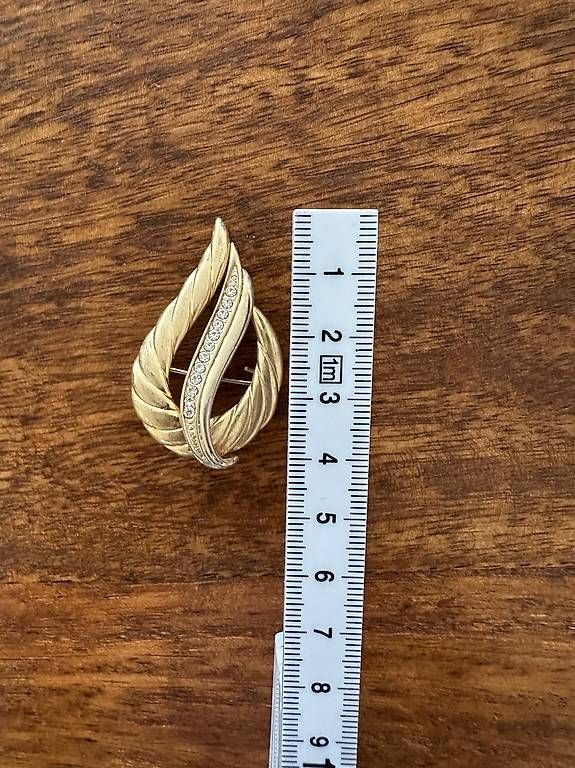 Broschen & Nadeln: Brosche vergoldet mit Steinchen (Modeschmuck) – Gebraucht aus Rothenburg von wer_g9fd 3