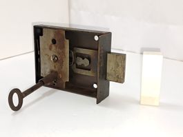 1 antikes Tür Schloss mit Schlüssel, DM7.5cm (LOT1051#TBS1)