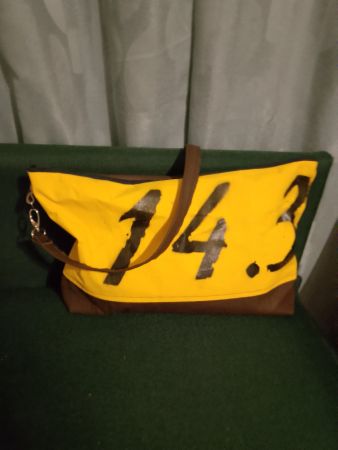 Tasche 14.3 Unikat Handgemacht Gelb Braun Sommer Frühling...